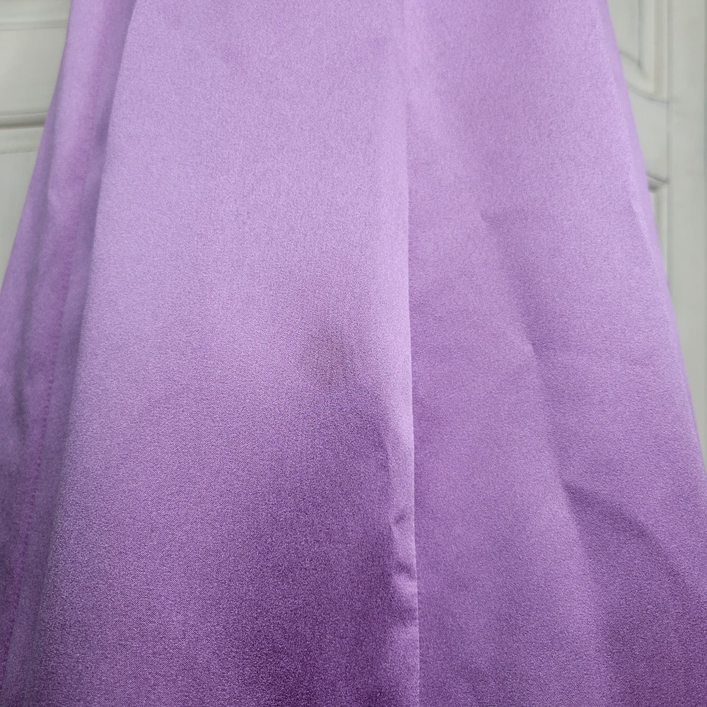 David's Bridal Satin Beaded Halter Wisteria Bridesmaid Formal Ball Gown Dress✨️4 - Picture 6 of 16